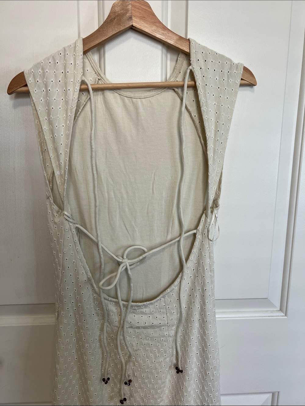 Free People Cream Eyelet Sleeveless Maxi Dress - Picture 8 of 16